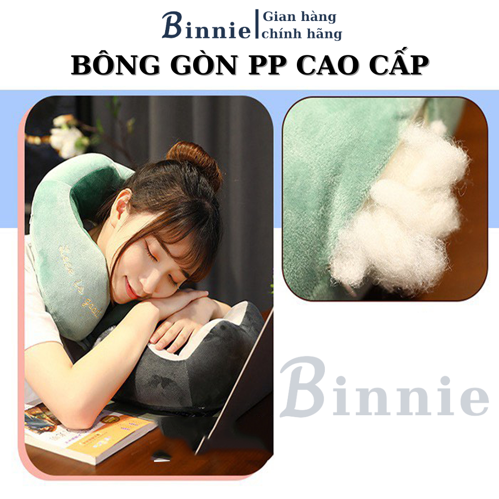 Gối chữ u văn phòng hình thú BINNIECUTE chống mỏi cổ vai gáy cao cấp- kích thước 30x30cm