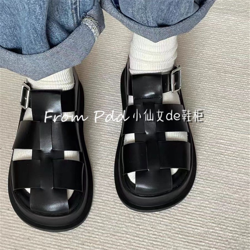 Giày Sandal Nữ Ulzzang - Giày quai hậu nữ đế bằng phong cách La Mã