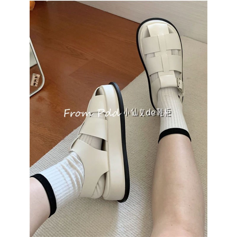 Giày Sandal Nữ Ulzzang - Giày quai hậu nữ đế bằng phong cách La Mã