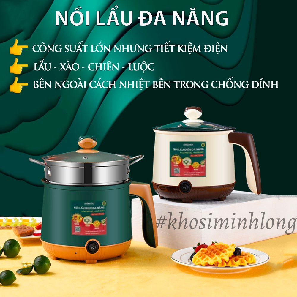 [FREESHIP❤️] NỒI LẨU MINI ĐIỆN ĐA NĂNG KÈM HẤP, RÁN,CHIÊN