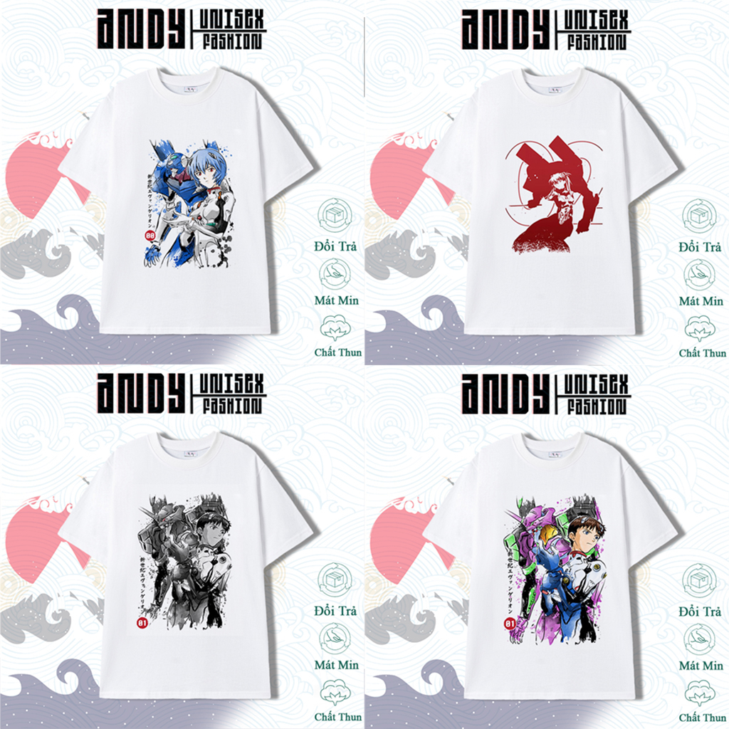 BST Áo thun Anime Neon Genesis Evangelion ngắn tay [ Andy Unisex Fashion ]