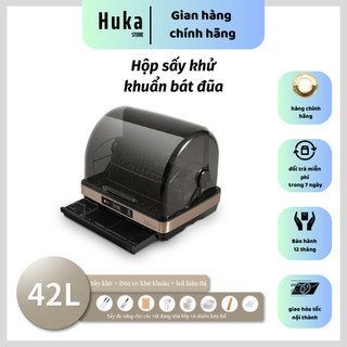 Máy sấy và khử trùng chén bát HUKA, tủ sấy bát, khử khuẩn tia UV khử khuẩn bát đũa bản cao cấp 42L- Bảo hành 12 tháng