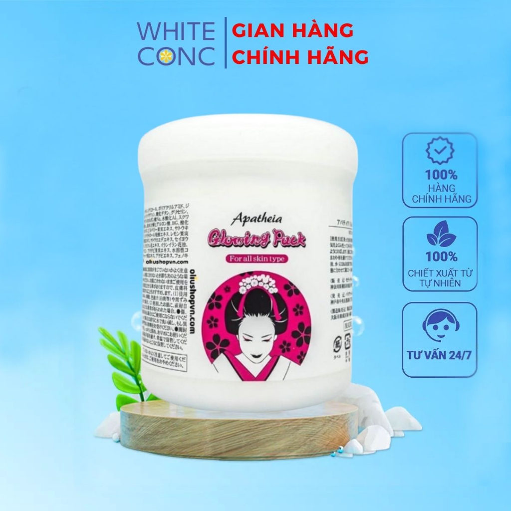 Combo 2 Kem ủ trắng cô gái Apatheia Glowing Pack Bae World Nhật Bản dùng cho cả da mặt và body - Hũ 500g