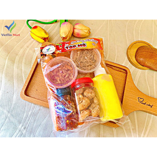 Combo bánh tráng phơi sương tóp mỡ hành phi 350g viettin mart