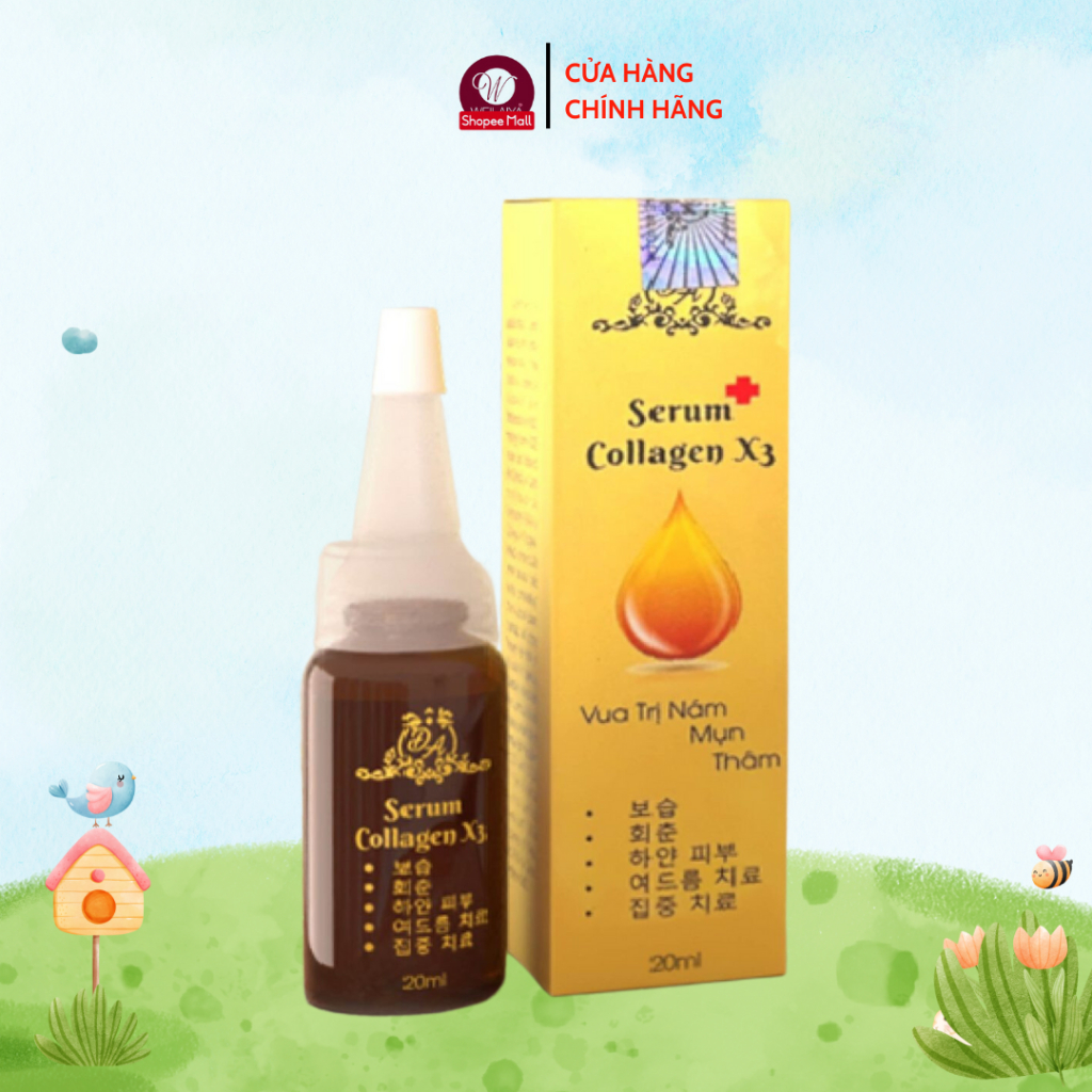 Serum Collagen X3 Đông Anh dưỡng trắng, hết nám, mụn, tàn nhang, căng mướt da (chai 20ml)