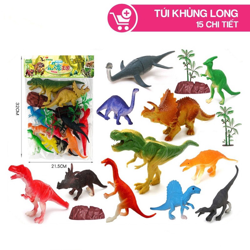 Bộ Sưu Tập 15 Mô Hình Các Loại Khủng Long Bằng Cao Su Cho Bé