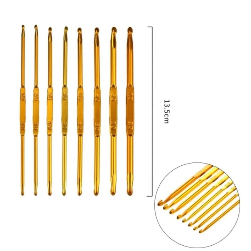 Kim móc nhôm 2 đầu cán vàng