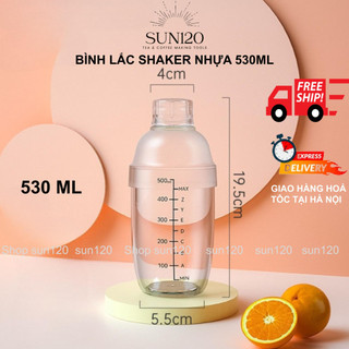 Bình lắc shaker pha chế nhựa 500ml chia vạch cốc lắc trà sữa pha trà chanh trà hoa quả