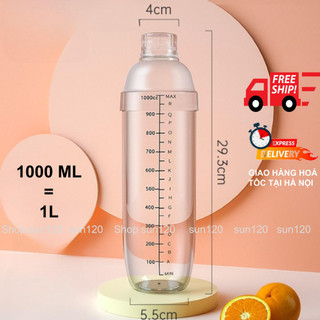 Bình lắc pha chế cocktail shaker 1000ml nhựa bền đẹp