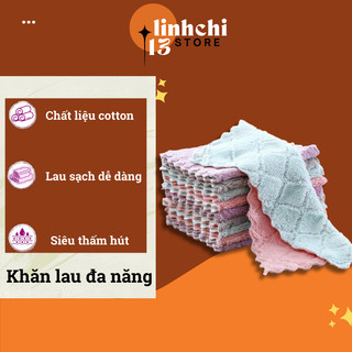 Khăn lau bếp đa chức năng 2 mặt siêu thấm (lau bếp, bát đĩa, bàn ghế...) diệt khuẩn (1chiếc) Khogiasi247 Siêu Hot