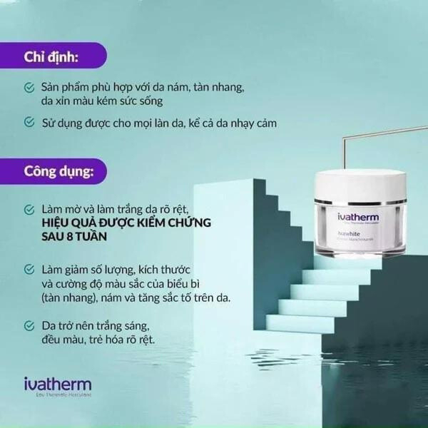 Kem dưỡng Ivawhite Whitening Floslek Cream IVATHERM hỗ trợ trị nám, giảm nếp nhăn, chống lão hóa 50ml