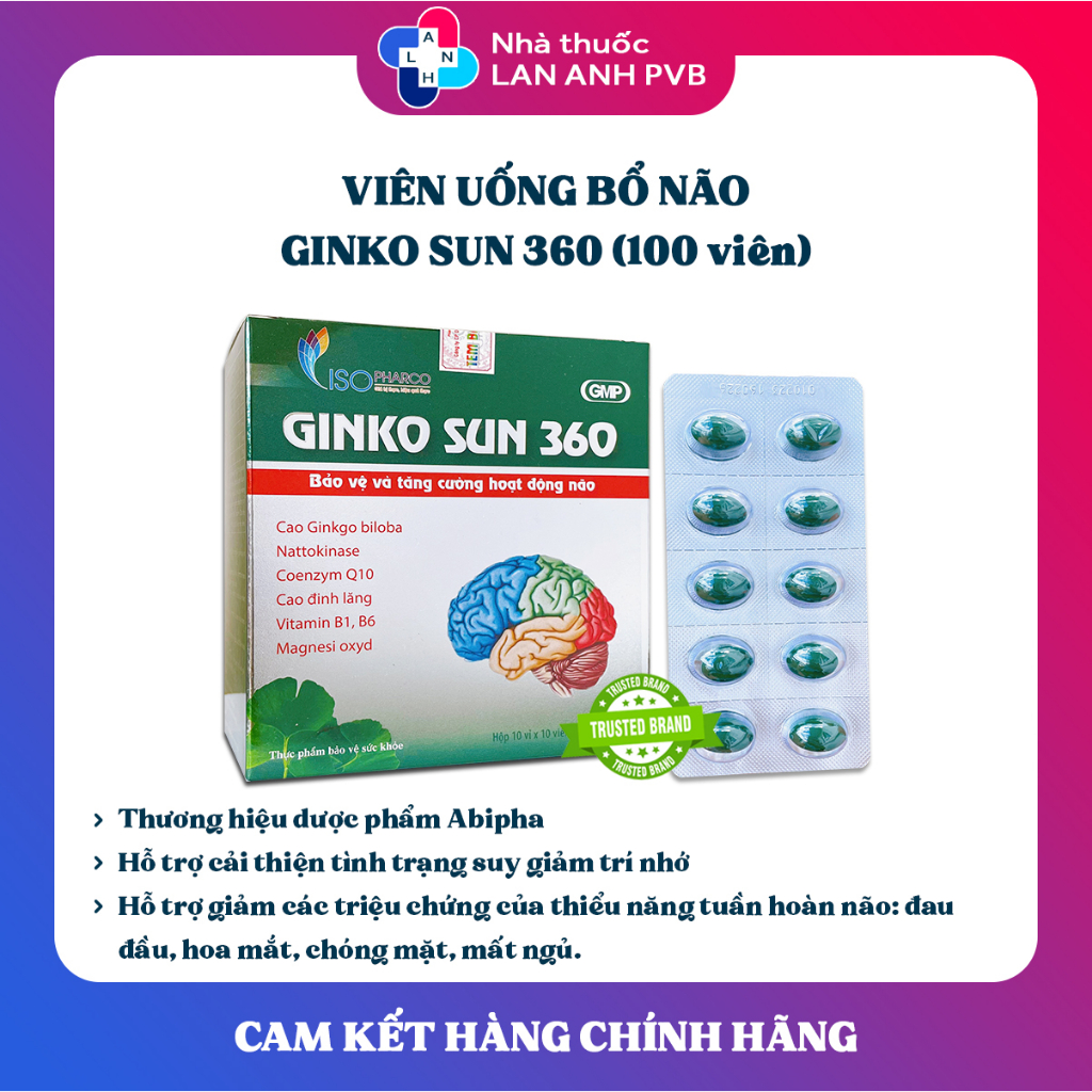 GINKO SUN 360 - Bảo vệ và tăng cường hoạt động não.