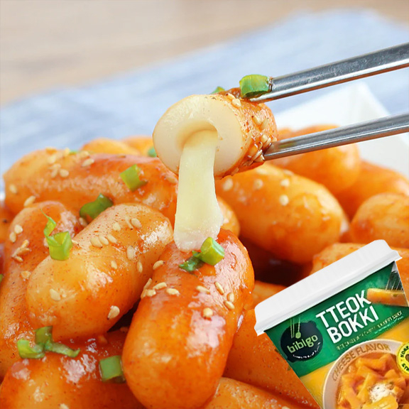 Bánh Gạo Tokbokki Nhân Phô Mai BIBIGO Hàn Quốc 125g