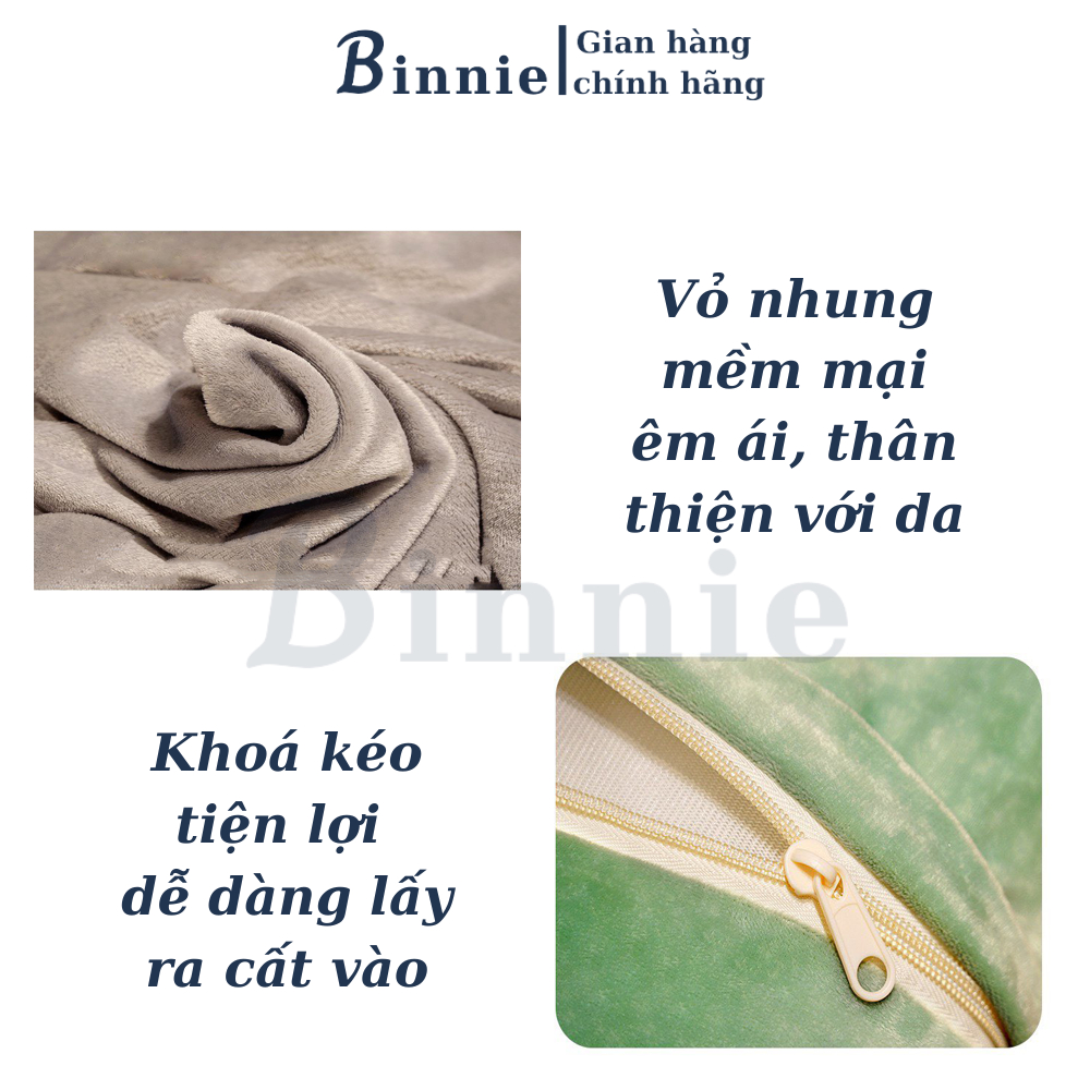 Bộ chăn gối văn phòng luồn tay 3 trong 1 BINNIECUTE hình thú dễ thương tiện ích - kích thước 100x170CM