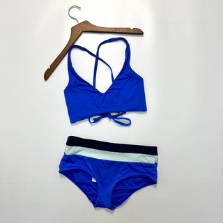 Bikini 2 mảnh quần lưng cao ATHLETA màu xanh dương - Chất dày xịn, quần có túi nhỏ