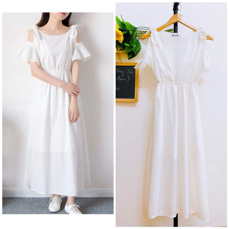 Đầm Dáng Dài, Trễ Vai, Hai Lớp, 2hand