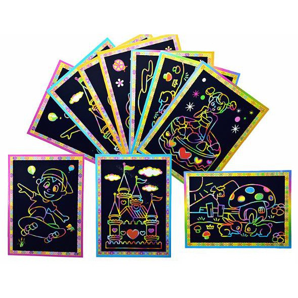 Tranh Cạo Ma Thuật 2 Mặt Kích Thước 13x18cm