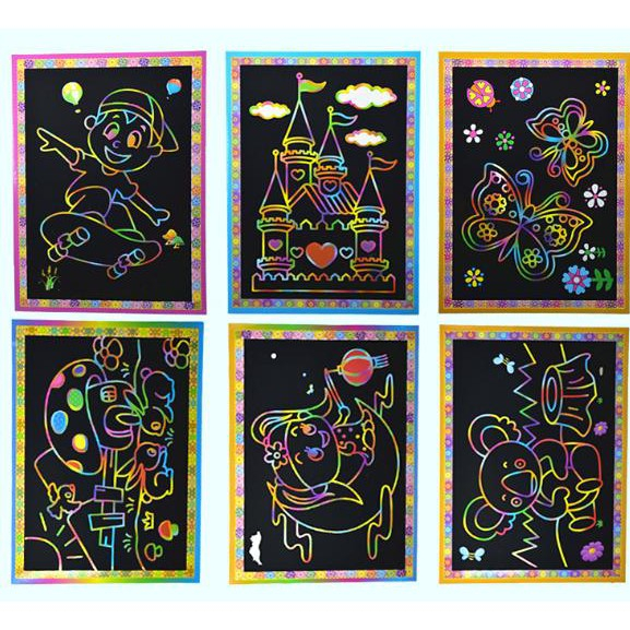 Tranh Cạo Ma Thuật 2 Mặt Kích Thước 13x18cm