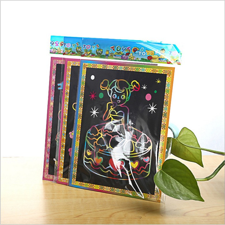 Tranh Cạo Ma Thuật 2 Mặt Kích Thước 13x18cm