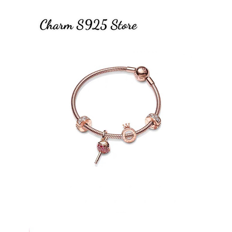 BỘ VÒNG TAY PAN ALE VÀNG HỒNG MIX 4 HẠT CHARM KẸO MÚT NGỌT NGÀO HÀNG CAO CẤP