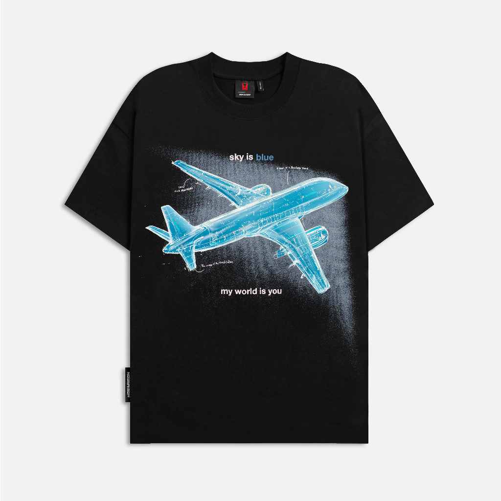 Áo thun NEEDS OF WISDOM Airplane Tee - Black - Local Brand Chính Hãng