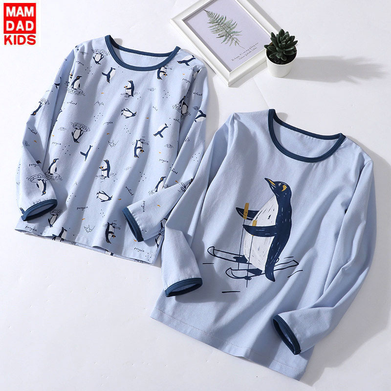 Set 2 Áo Thun Cổ Tròn Dài Tay Thu Đông Cho Bé Trai MAM DAD KIDS