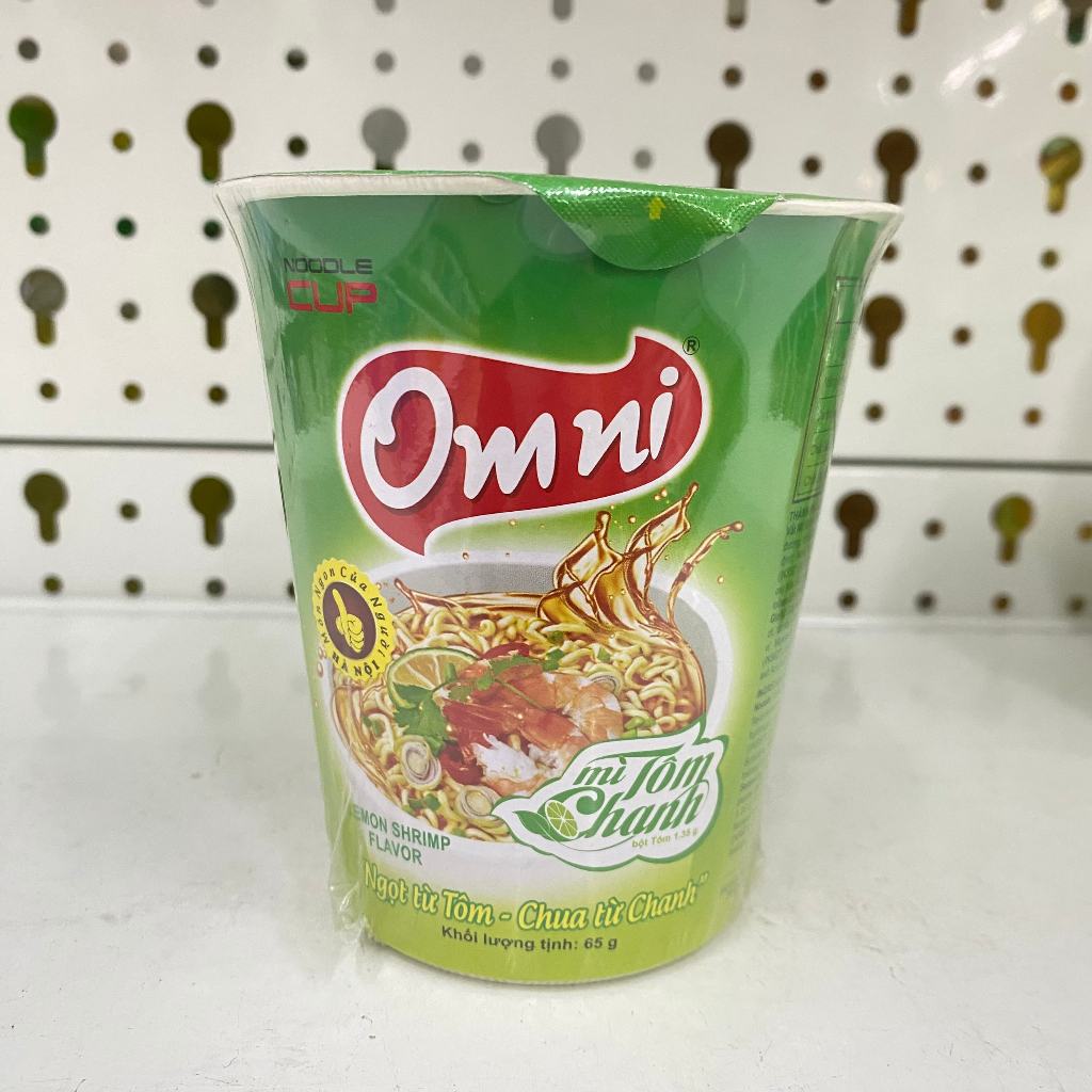 Mì tôm Chanh Omni gói 75g, mì tôm Omni Chanh cốc 65g, mì tôm Omni chanh bát 75g vị tôm chua cay tiện lợi ăn liền