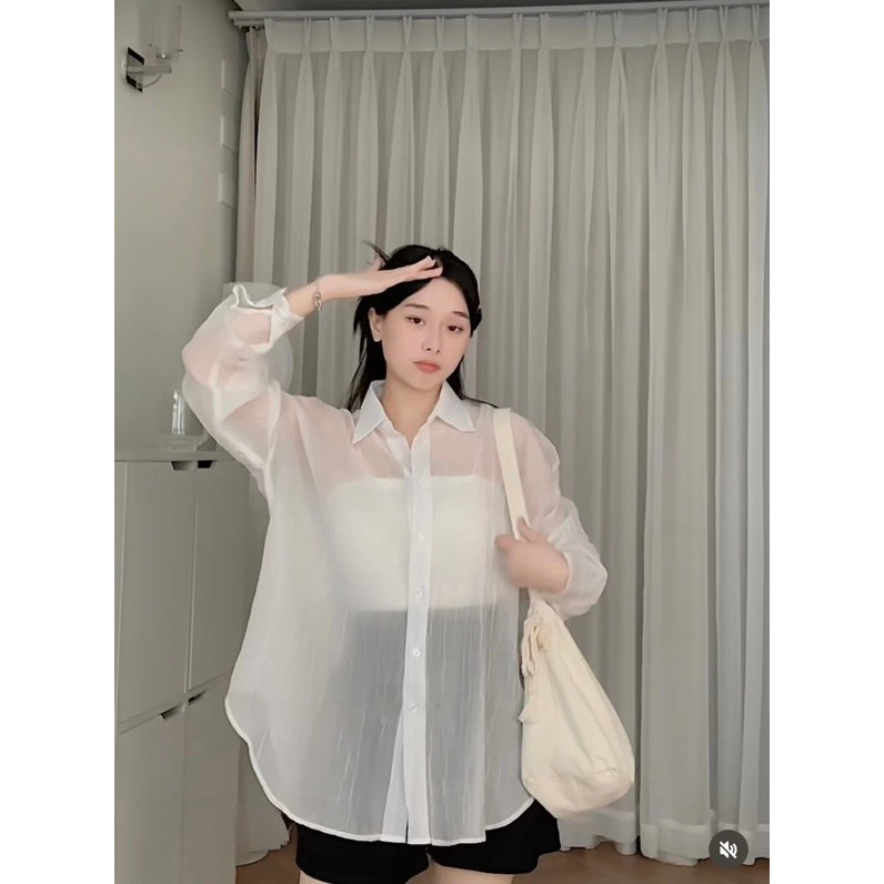 Set 2 món áo sơ mi chất đũi xước kèm áo 2 dây cực xinh minchuli 2023