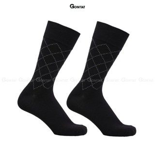 Tất vớ đi giày tây nam công sở cổ cao GOMTAT họa tiết sọc chéo, chất liệu cotton cao cấp - GOM-TAYCHEO-1DOI