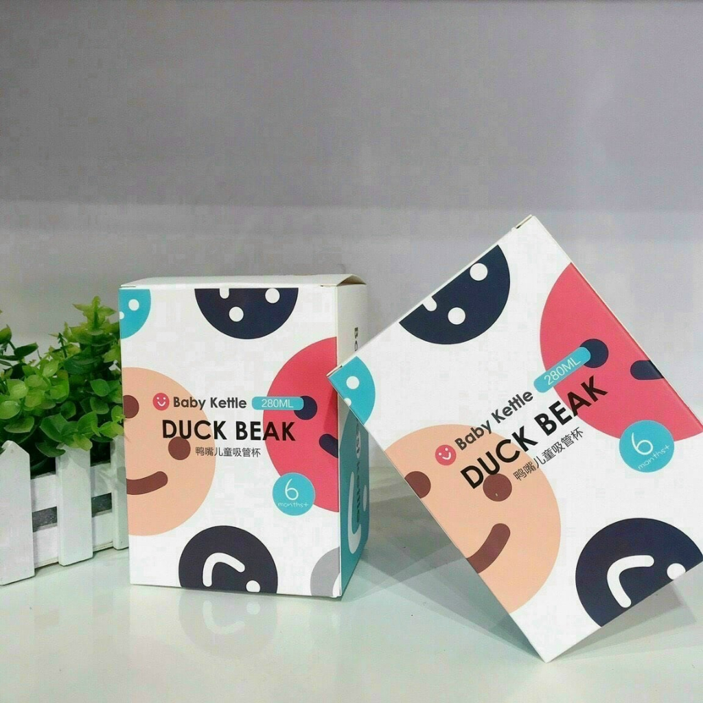 Bình tập hút nước Duck beak cho bé từ 6 tháng có van chống sặc Lunakidsbaby