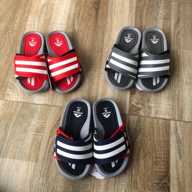 Dép lê quai ngang cho bé họa tiết kẻ sọc chính hãng ADDA chất liệu nhựa siêu bền, chống trơn trượt, không hôi chân
