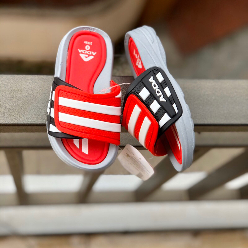 Dép lê quai ngang cho bé họa tiết kẻ sọc chính hãng ADDA chất liệu nhựa siêu bền, chống trơn trượt, không hôi chân