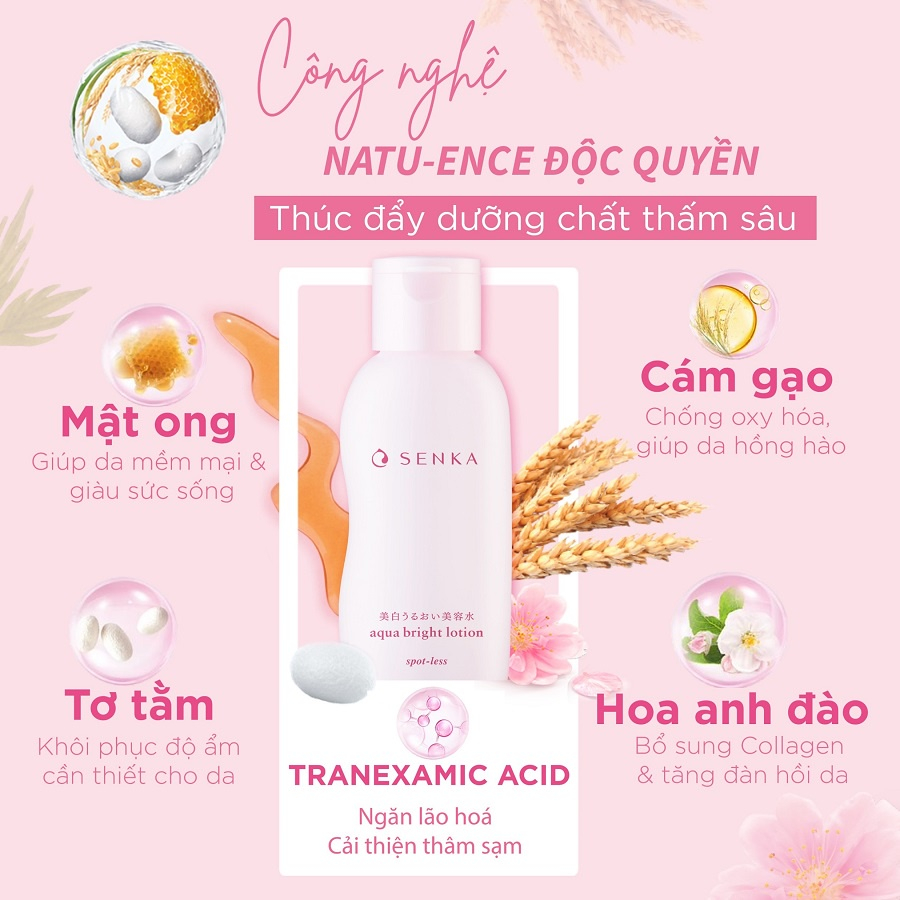 Nước Dưỡng Giúp Làm Mềm Và Sáng Da Senka Aqua Bright Lotion 200ml