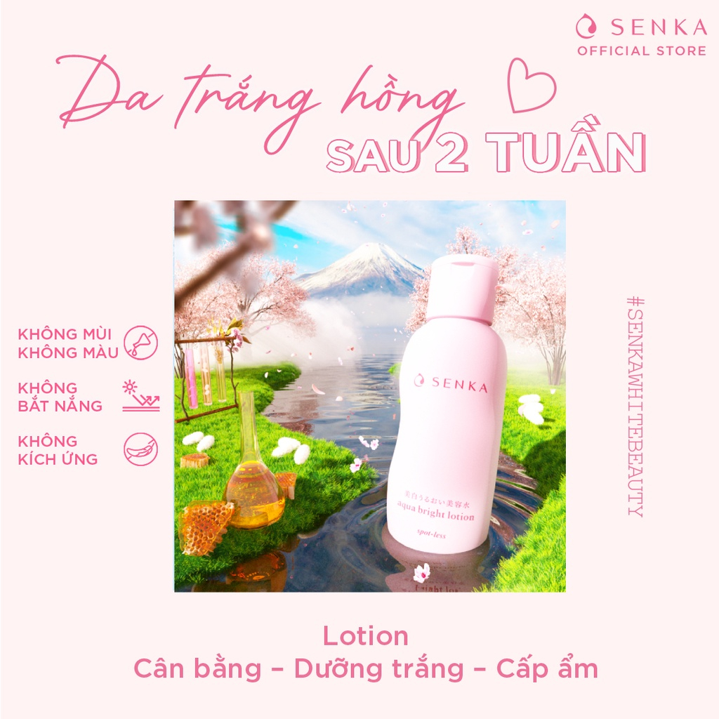 Nước Dưỡng Giúp Làm Mềm Và Sáng Da Senka Aqua Bright Lotion 200ml