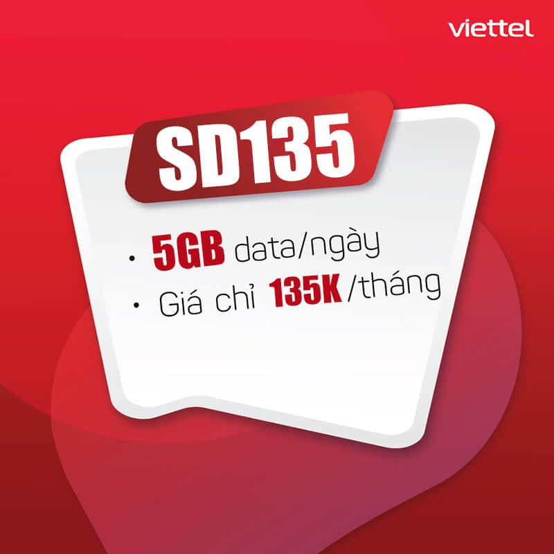 [FREE 1 Năm] Sim 4G Viettel 12SD135 Data 5GB/Ngày - 150GB/Tháng Tốc Độ Cao MAX BăngThông. Trọn Gói 1 Năm Không Nạp Tiền