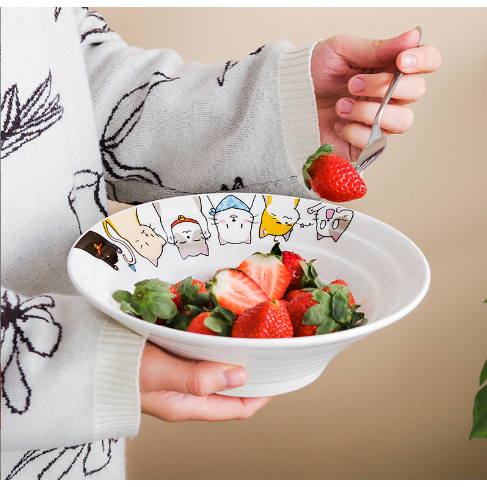 Bát tô canh mèo size to miu miu life nhiều màu BDIA67 cute dễ thương thức ăn Bộ Chén Dĩa 22.5cm 1000ml