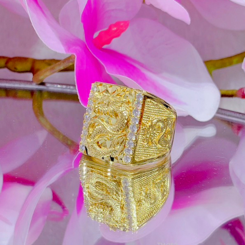 Nhẫn Nam Nhiễu Mẫu Đủ Size Mạ Vàng 24k Đính Đá Tinh Xảo - Trang Sức Queen