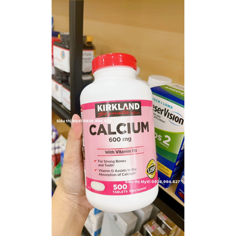 Viên uống bổ sung Canxi Kirkland Calcium 600mg Vitamin D3 Mẫu Mới DATE 01.2026