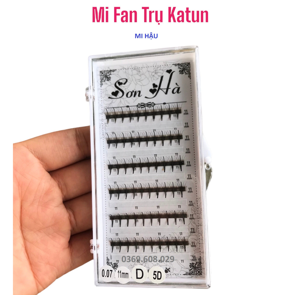 Mi Fan Trụ Katun 5D,Mi Thiết Kế, MI TRỤ KATUN 5D_LÔNG MI KHAY KATUN_Phụ Liệu Mi Hậu