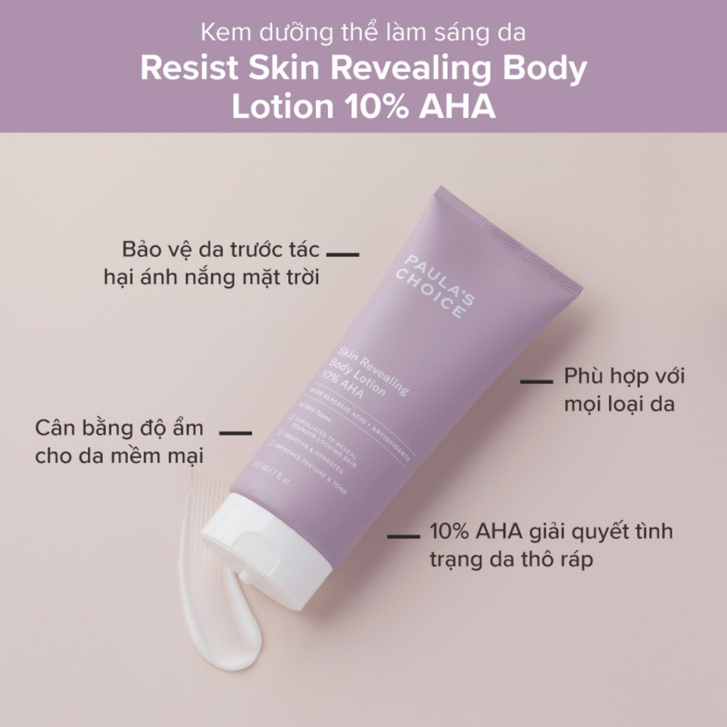 Kem Dưỡng Thể Chứa 10% AHA Paula's Choice Skin Revealing Body Lotion 10% AHA 210ml Chính Hãng