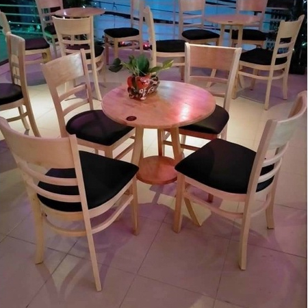 Bộ bàn ghế cafe, bàn ăn, bàn trà, tựa lưng, gỗ tự nhiên sang trọng
