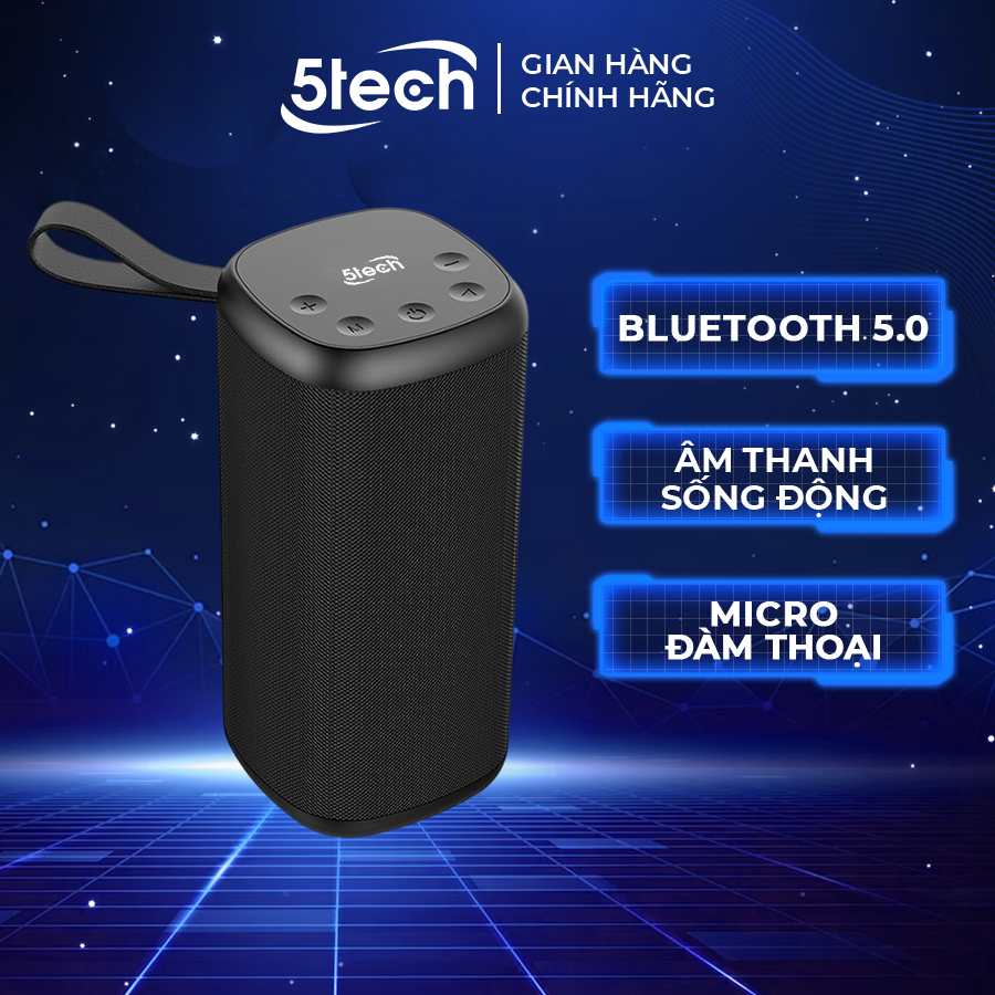 Loa bluetooth 5TECH BS2, loa bluetooth mini, cầm tay di động nghe nhạc cực đỉnh cho âm thanh sống động mạnh mẽ