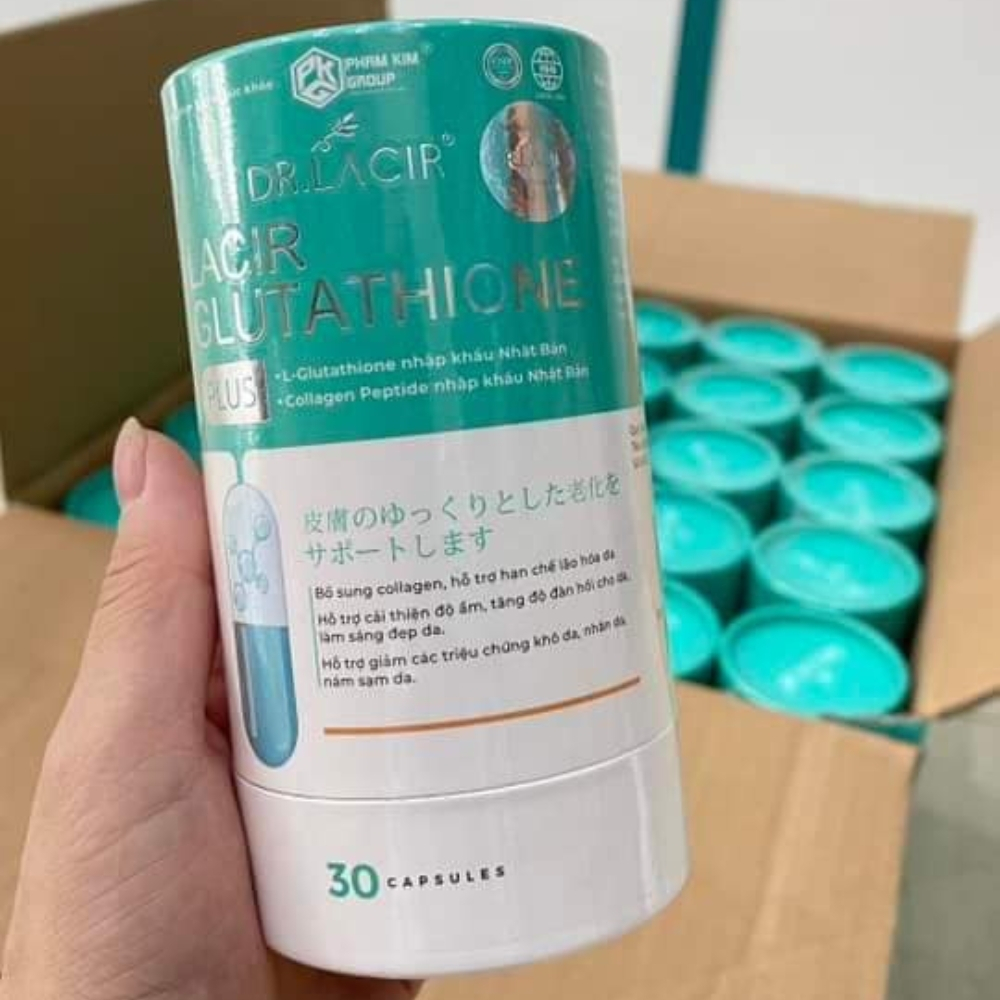 Viên uống trắng da Dr Lacir Glutathione Plus Viên uống trắng da, mờ nám, ngăn ngừa lão hóa, giảm nếp nhăn Duocphamhn92 h