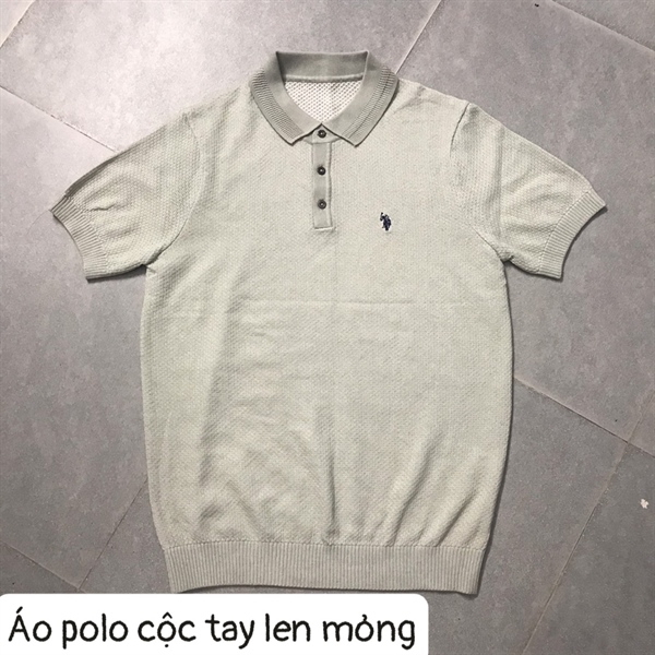 Áo polo cộc tay len mỏng