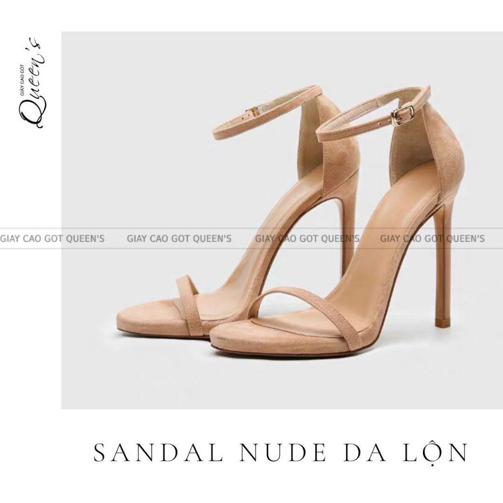 GIÀY SANDAL NUDE LỘN CAO CẤP, CAO 7-9-11CM