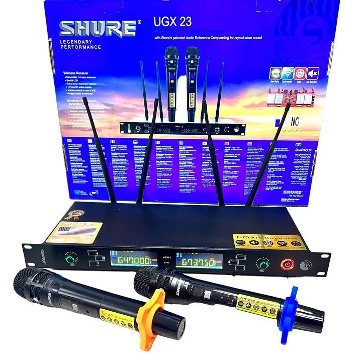 Micro không dây chuẩn Shure UGX 23 chuẩn loại 1,chống hú,tự ngắt,Bắt xa
