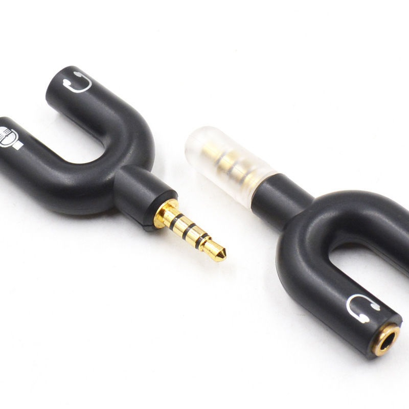 Jack chuyển đổi tai nghe 2 cổng 3.5mm sang 1 cổng 3.5mm cho âm thanh và micro