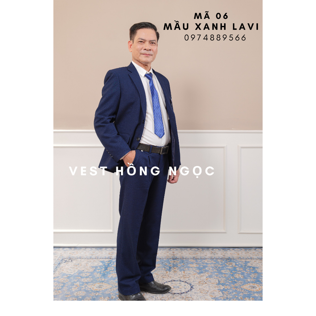 Bộ vest nam trung niên chất liệu tuýt si nhập khẩu ấn độ vest hàng VNSX