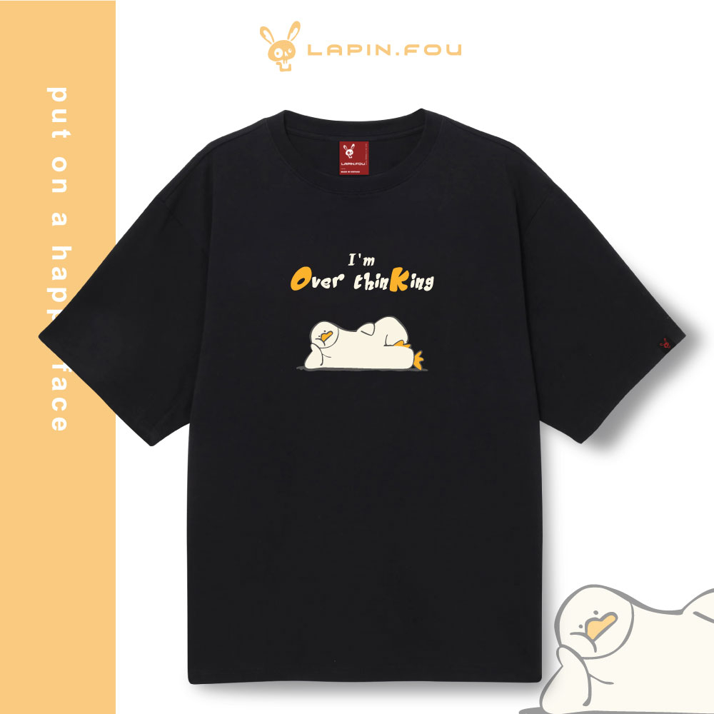 Áo Thun Unisex Nam Nữ Local Brand - Lapin.Fou Over Thinking