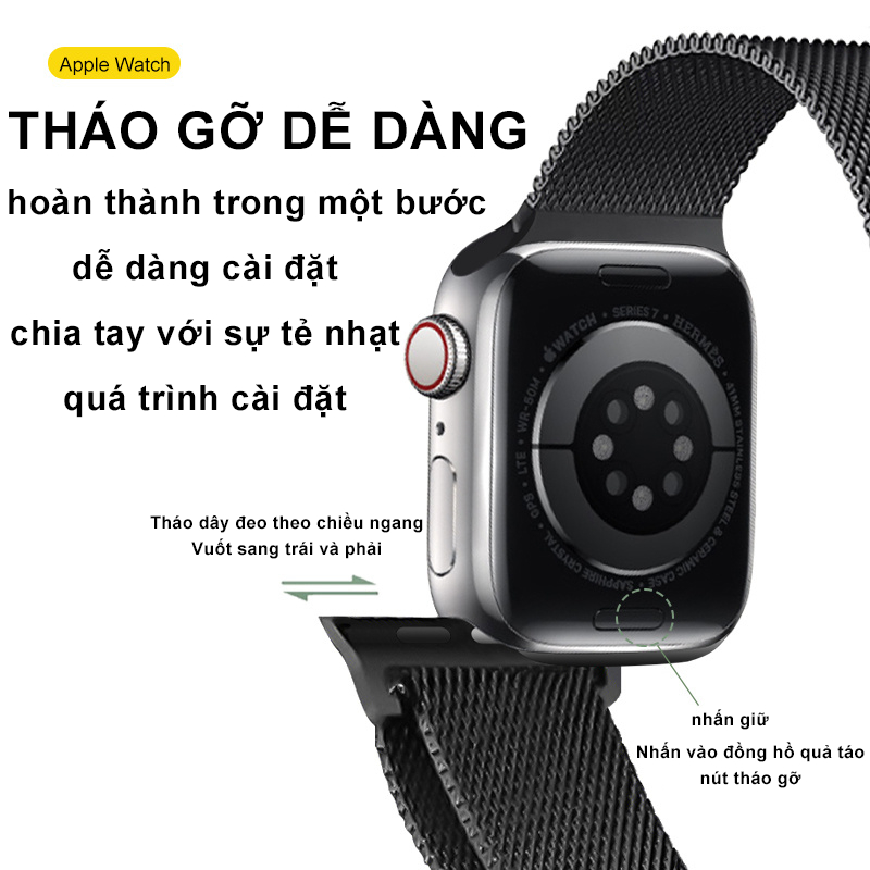 Dây Đồng Hồ Milano Cho Đồng Hồ Thông Minh Đồng Màu Cho Đồng Hồ Apple 7/SE/6/5/4/3/2 Kích Thước 38/42/45/49Mm cao cấp